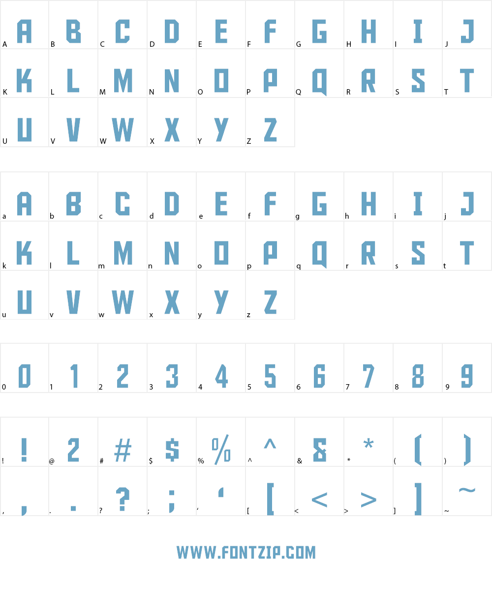 UA Cadet Font Character